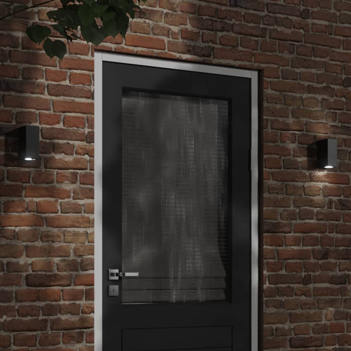 Utomhusvägglampor 2 St Svart Gjuten Aluminium