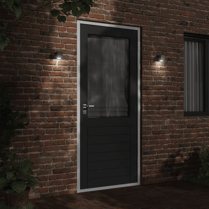 Utomhusvägglampor 2 St Svart Gjuten Aluminium