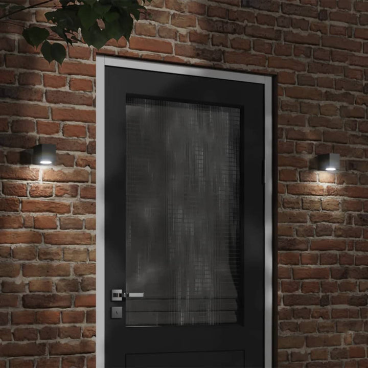 Utomhusvägglampor 2 St Svart Gjuten Aluminium