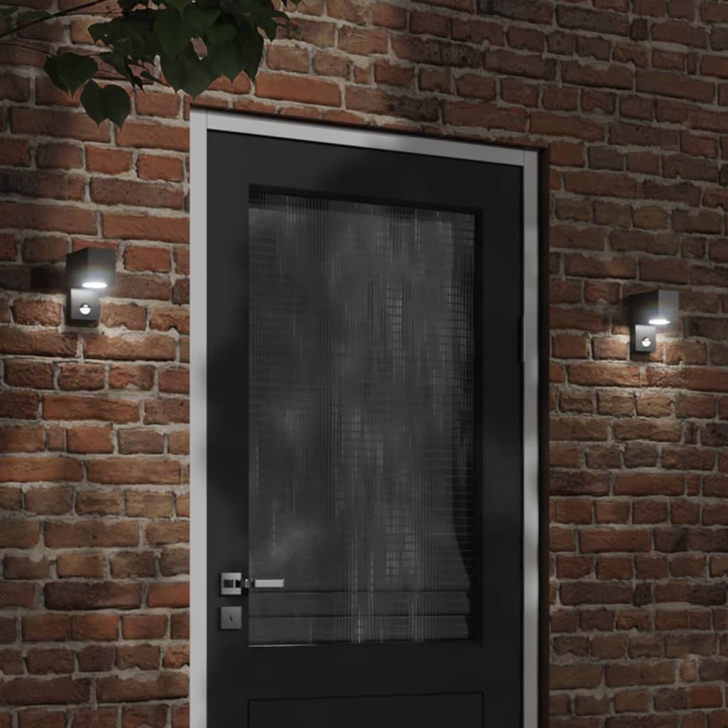 Utomhusvägglampor 2 St Svart Gjuten Aluminium