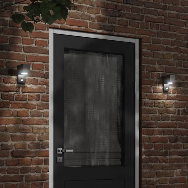 Utomhusvägglampor 2 St Svart Gjuten Aluminium