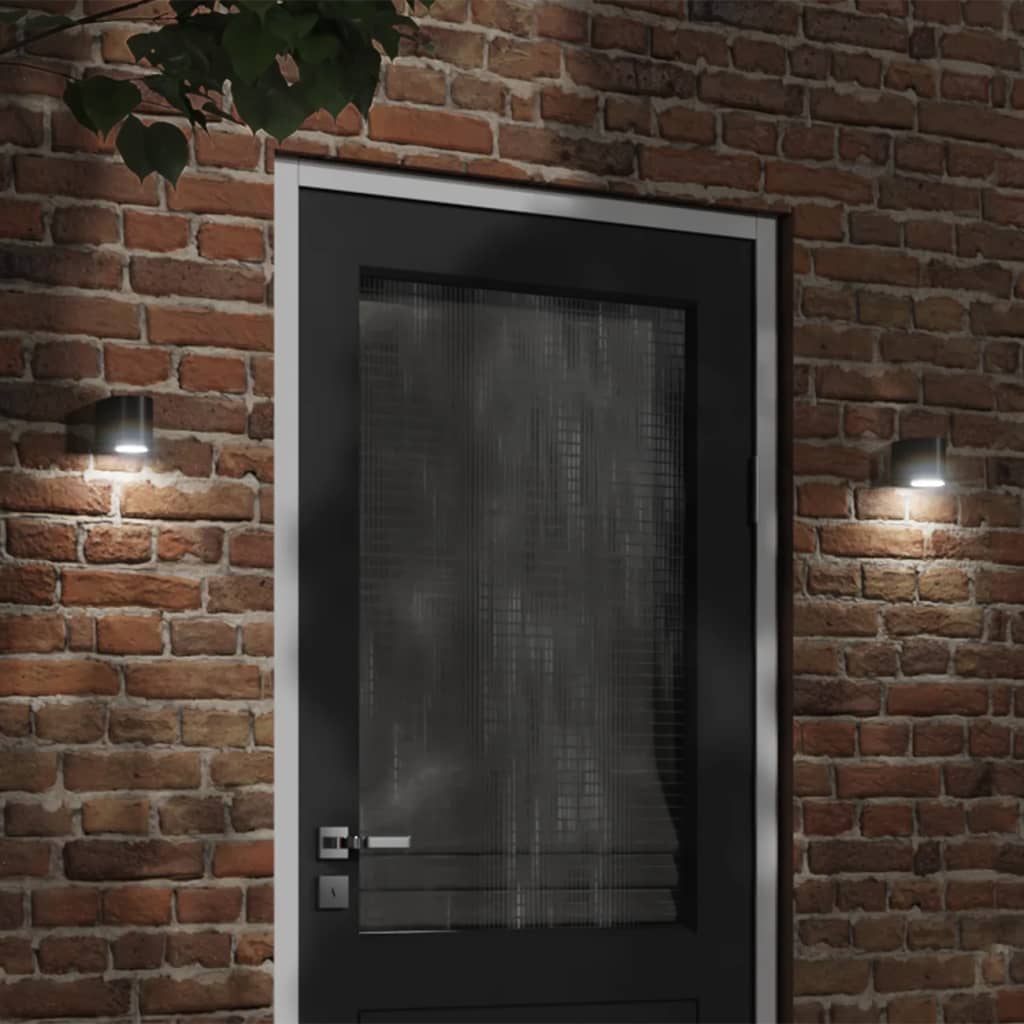 Utomhusvägglampor 2 St Svart Gjuten Aluminium