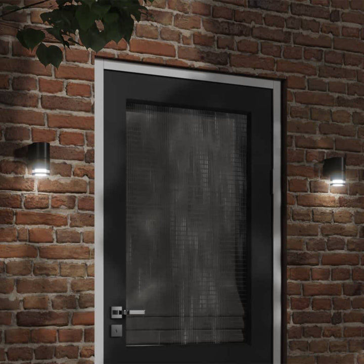Utomhusvägglampor 2 St Svart Gjuten Aluminium