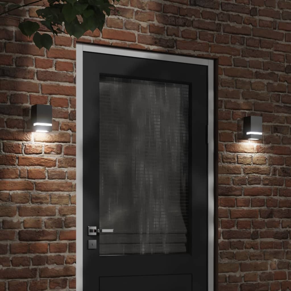 Utomhusvägglampa 2 St 35 W Rektangulär