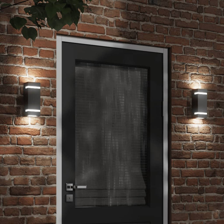 Utomhusvägglampa 2 St 35 W Rektangulär
