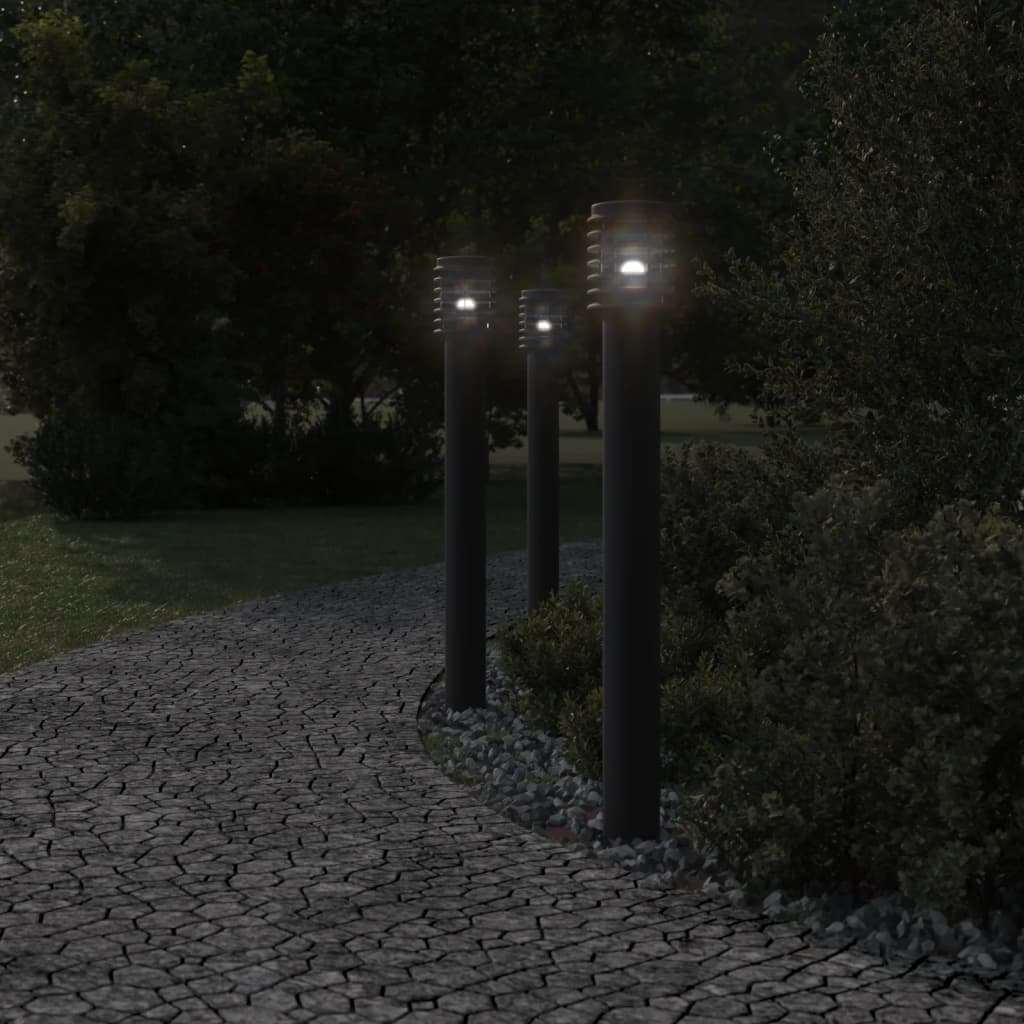 Utomhusgolvlampor 3 St 110 Cm Rostfritt Stål