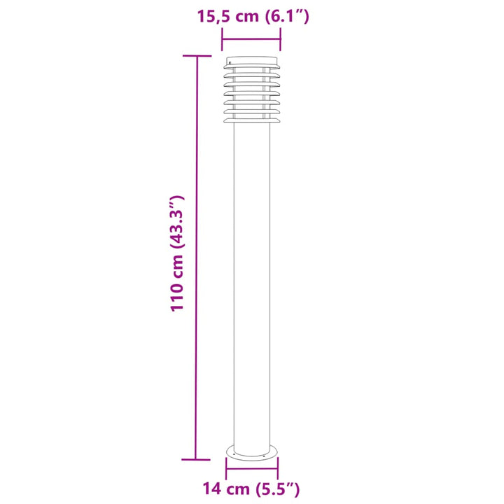 Utomhusgolvlampor 3 St 110 Cm Rostfritt Stål
