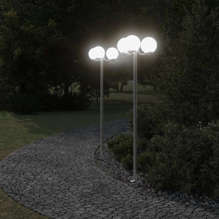 Utomhusgolvlampor 3 St Silver 215 Cm Rostfritt Stål