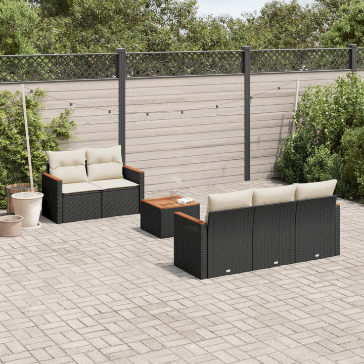Soffgrupp För Trädgården Med Dynor 6 Delar Beige Konstrotting