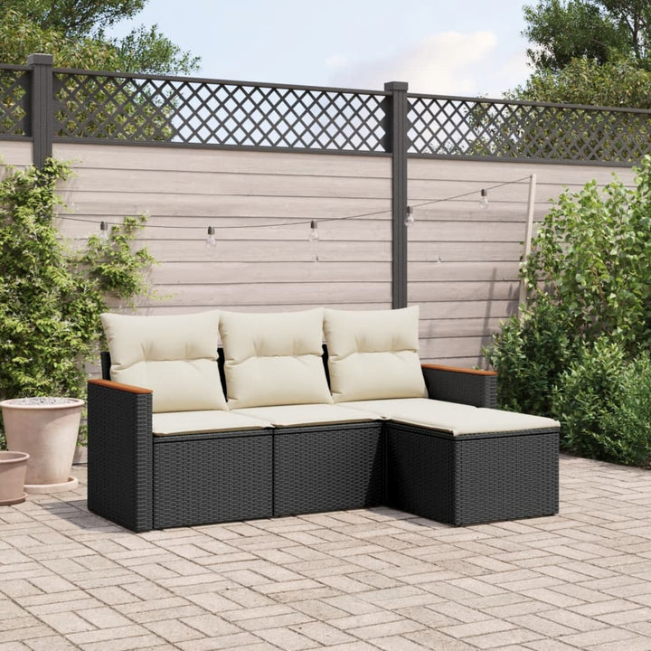Soffgrupp För Trädgården Med Dynor 5 Delar Beige Konstrotting