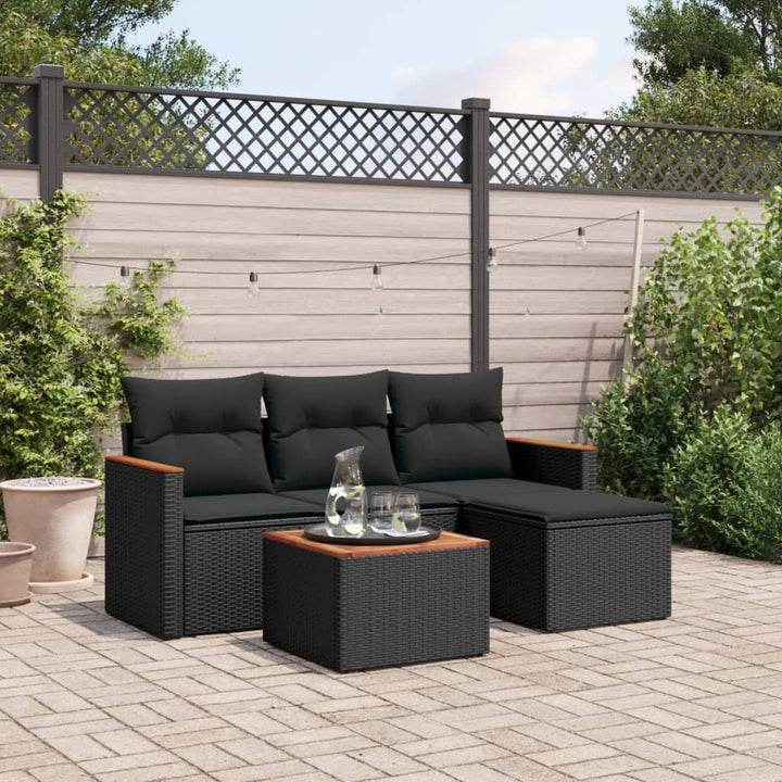 Soffgrupp För Trädgården Med Dynor 5 Delar Beige Konstrotting