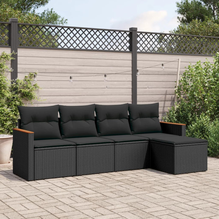 Soffgrupp För Trädgården Med Dynor 5 Delar Beige Konstrotting