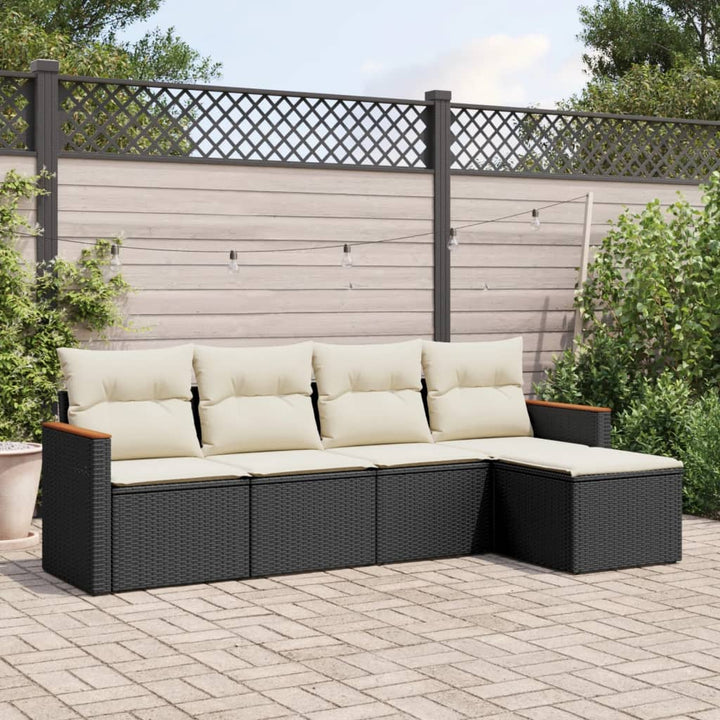 Soffgrupp För Trädgården Med Dynor 5 Delar Beige Konstrotting