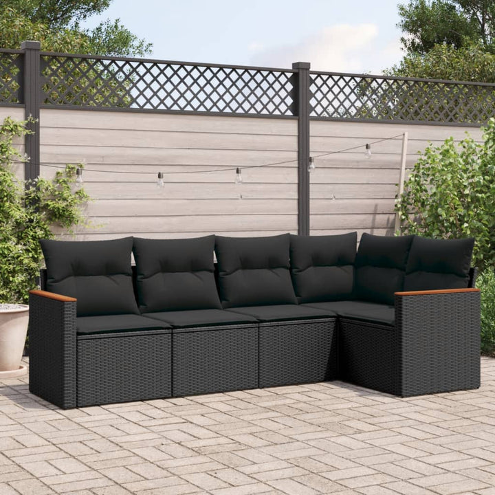 Soffgrupp För Trädgården Med Dynor 5 Delar Beige Konstrotting
