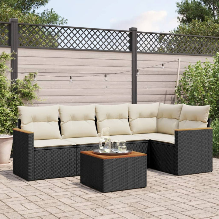 Soffgrupp För Trädgården Med Dynor 5 Delar Beige Konstrotting