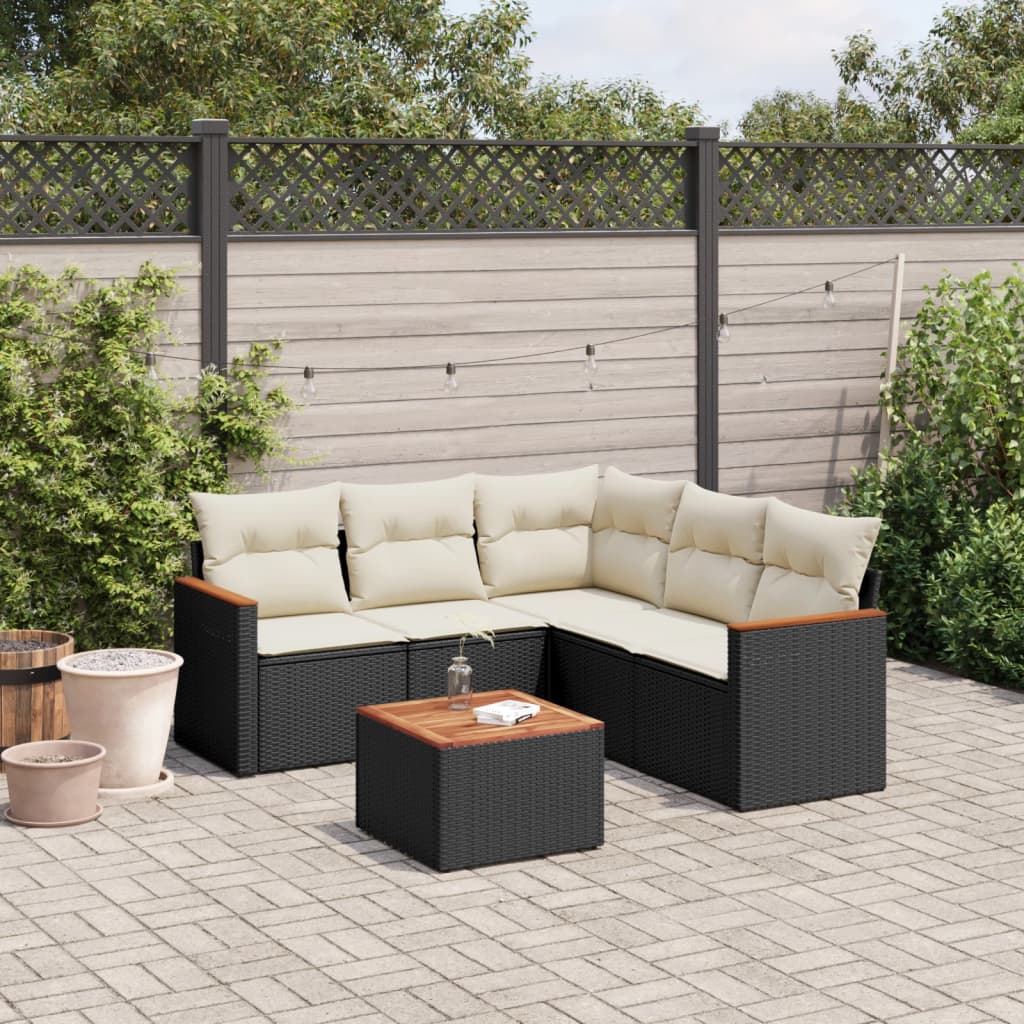 Soffgrupp För Trädgården Med Dynor 5 Delar Beige Konstrotting