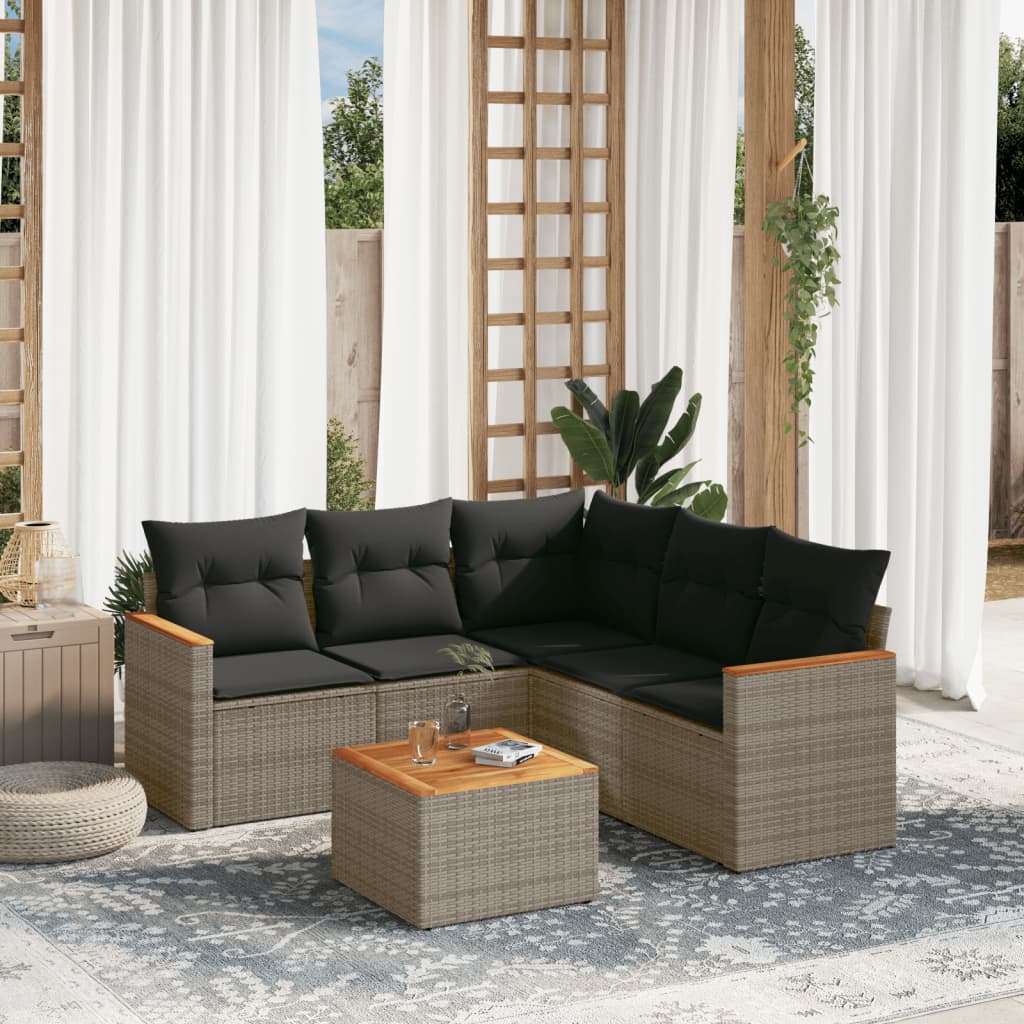Soffgrupp För Trädgården Med Dynor 5 Delar Beige Konstrotting