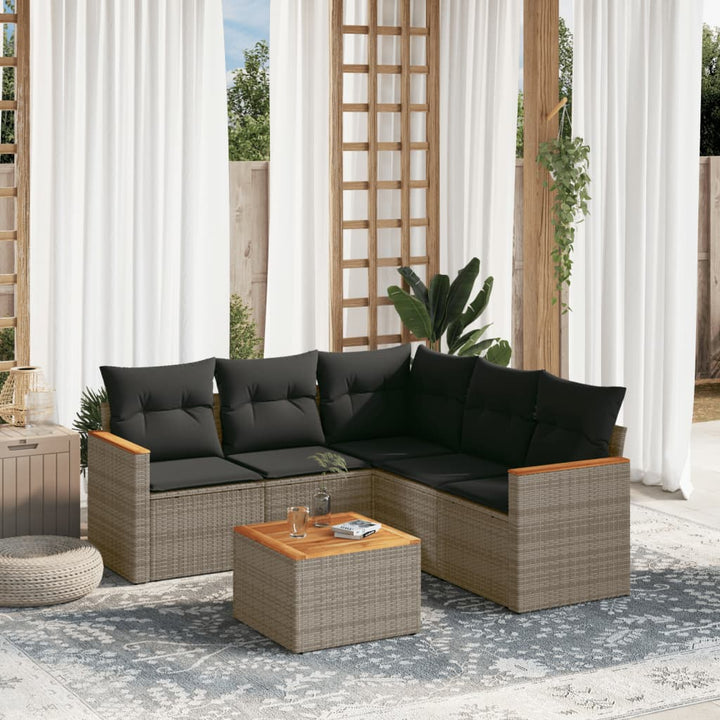 Soffgrupp För Trädgården Med Dynor 5 Delar Beige Konstrotting