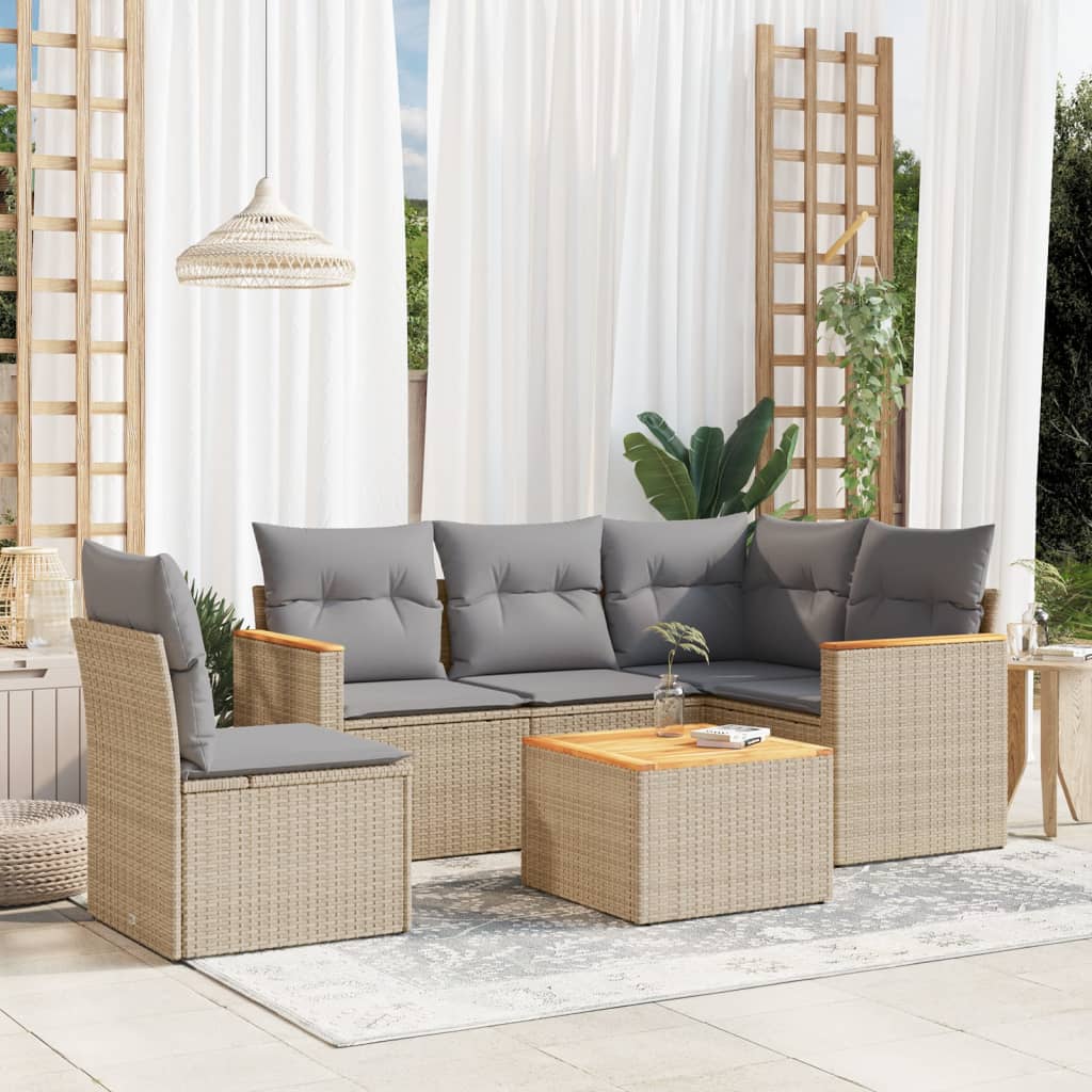 Loungegrupp Med Dynor 6 Delar Konstrotting