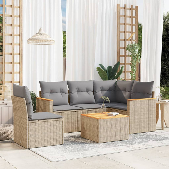 Loungegrupp Med Dynor 6 Delar Konstrotting
