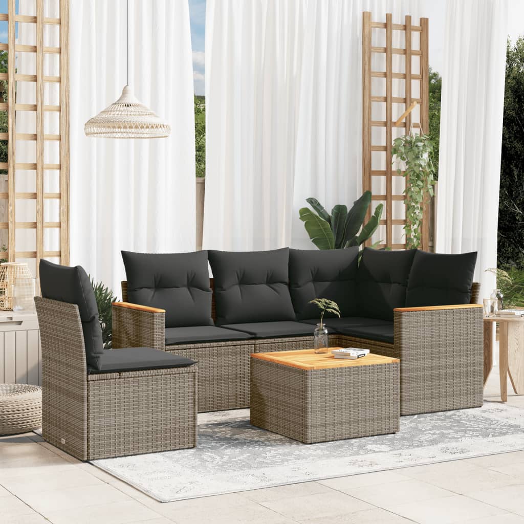 Loungegrupp Med Dynor 6 Delar Konstrotting