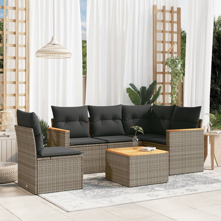 Loungegrupp Med Dynor 6 Delar Konstrotting