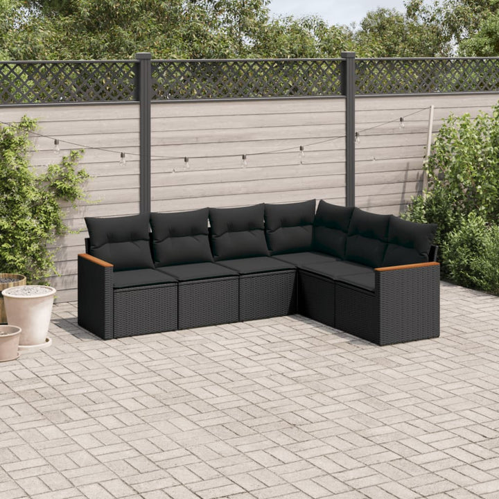 Soffgrupp För Trädgården Med Dynor 6 Delar Beige Konstrotting