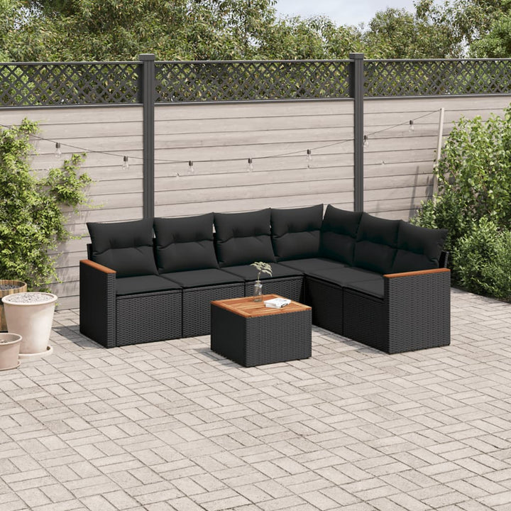 Soffgrupp För Trädgården Med Dynor 6 Delar Beige Konstrotting