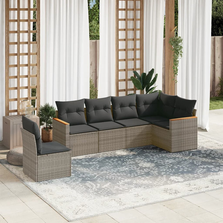 Loungegrupp Med Dynor 6 Delar Konstrotting