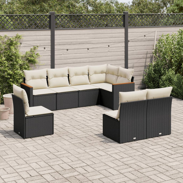 Soffgrupp För Trädgården Med Dynor 9 Delar Beige Konstrotting