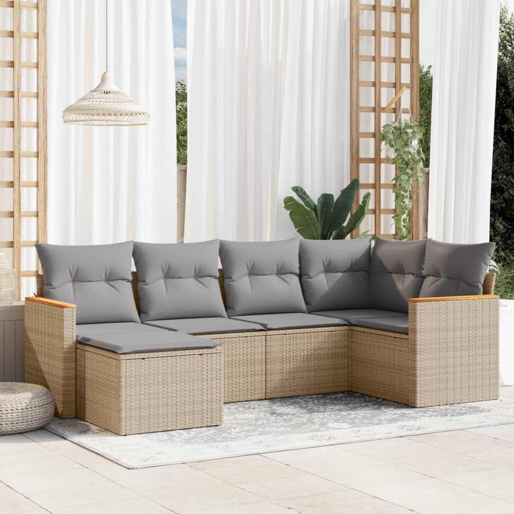 Loungegrupp Med Dynor 6 Delar Konstrotting