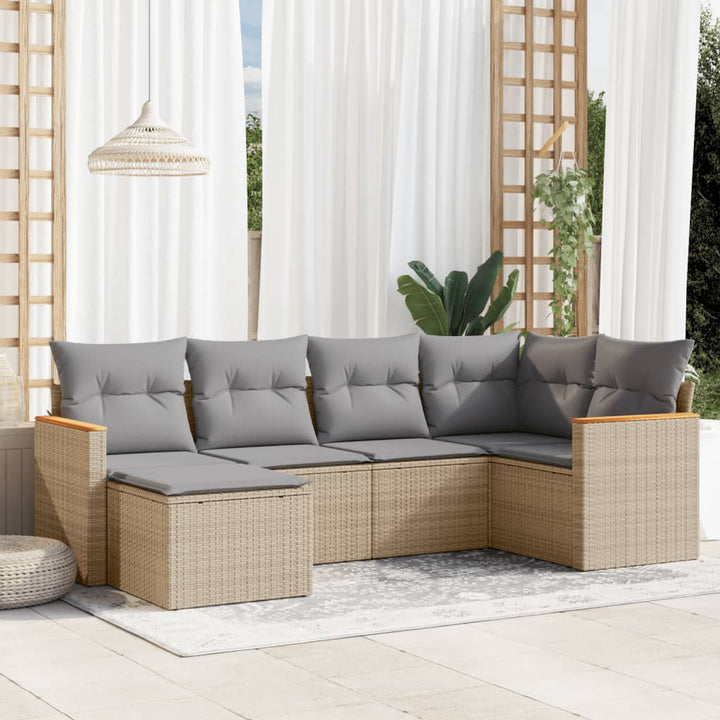 Loungegrupp Med Dynor 6 Delar Konstrotting