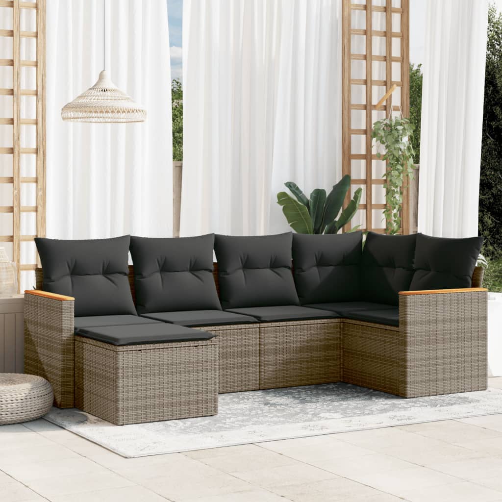 Loungegrupp Med Dynor 6 Delar Konstrotting