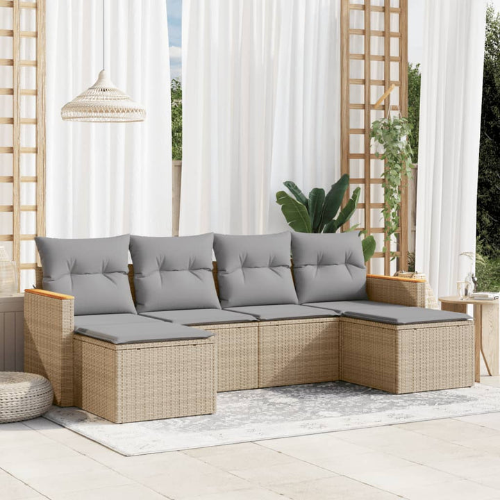 Loungegrupp Med Dynor 6 Delar Konstrotting