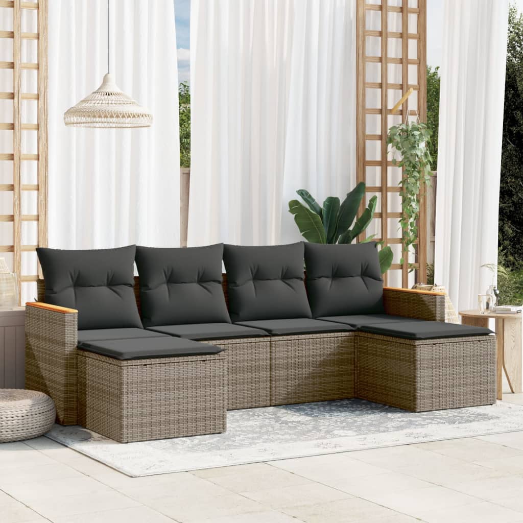 Loungegrupp Med Dynor 6 Delar Konstrotting