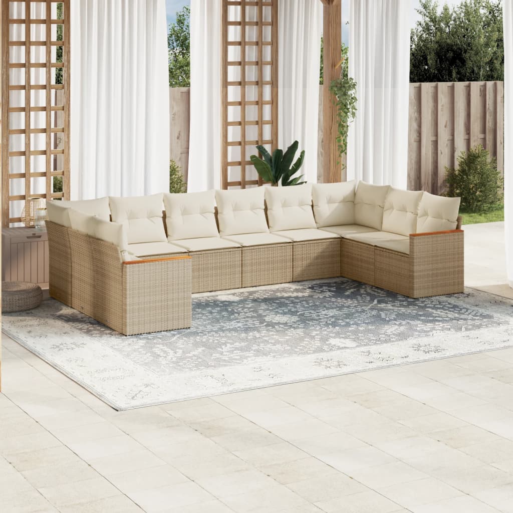 Loungegrupp 10 Delar Med Svarta Dynor Konstrotting