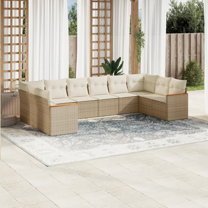 Loungegrupp 10 Delar Med Svarta Dynor Konstrotting