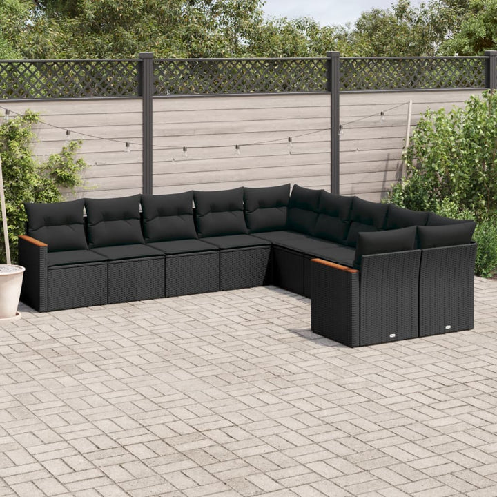 Loungegrupp För Trädgården M. Dynor 11 Delar Beige Konstrotting