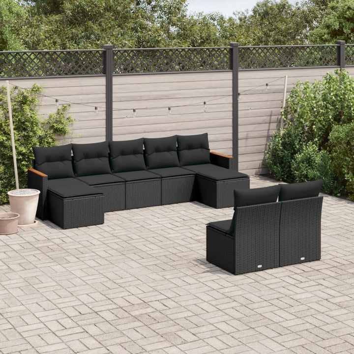 Soffgrupp För Trädgården Med Dynor 9 Delar Beige Konstrotting