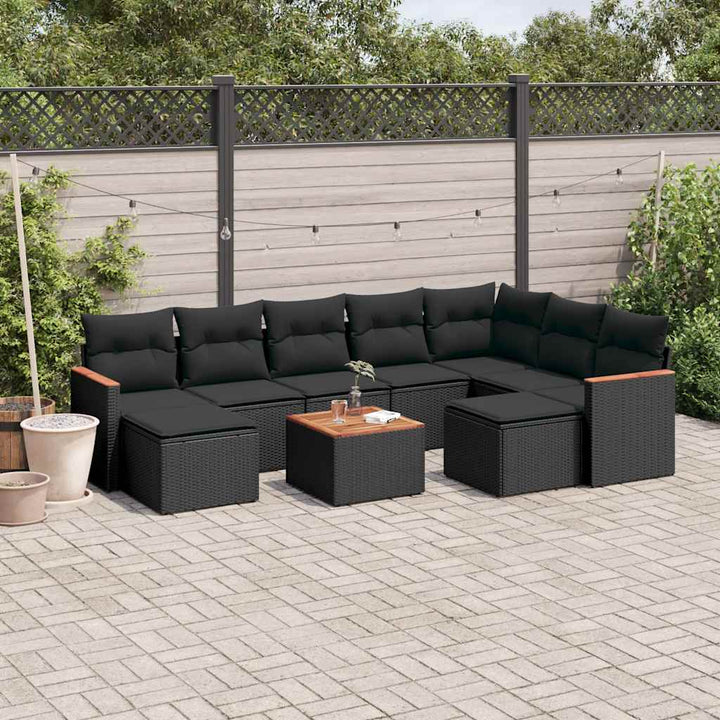 Soffgrupp För Trädgård Med Dynor 10 Delar Beige Konstrotting