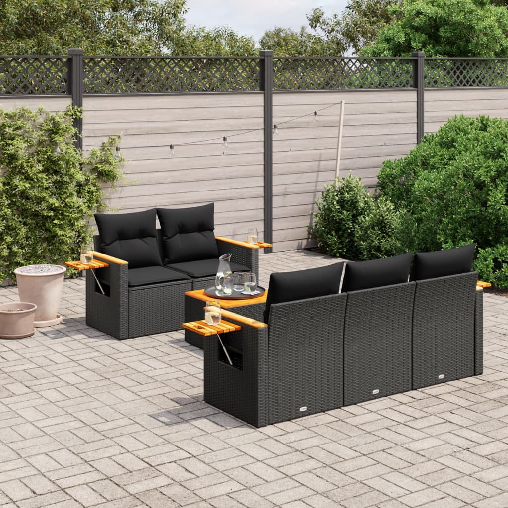 Loungegrupp Med Dynor 6 Delar Konstrotting