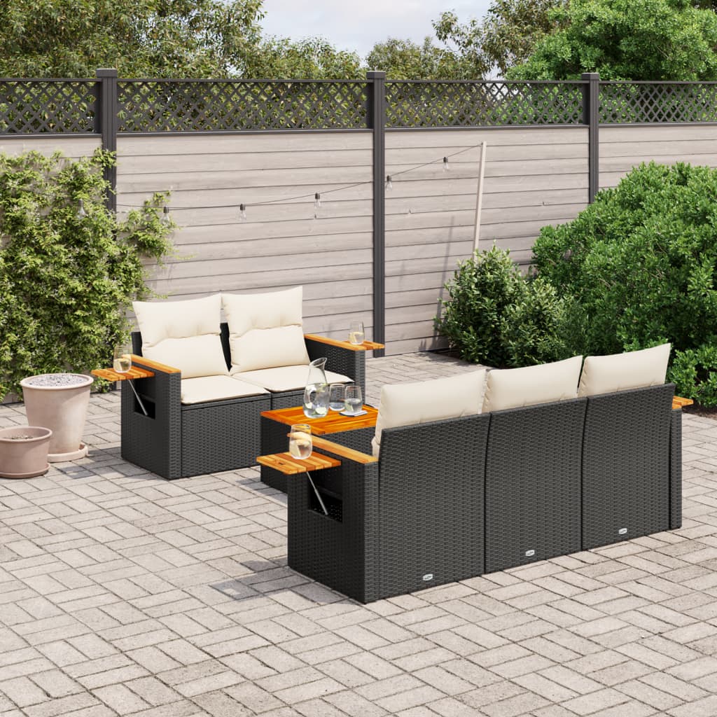 Loungegrupp Med Dynor 6 Delar Konstrotting