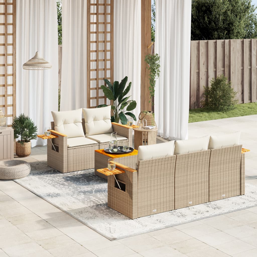 Loungegrupp Med Dynor 6 Delar Konstrotting