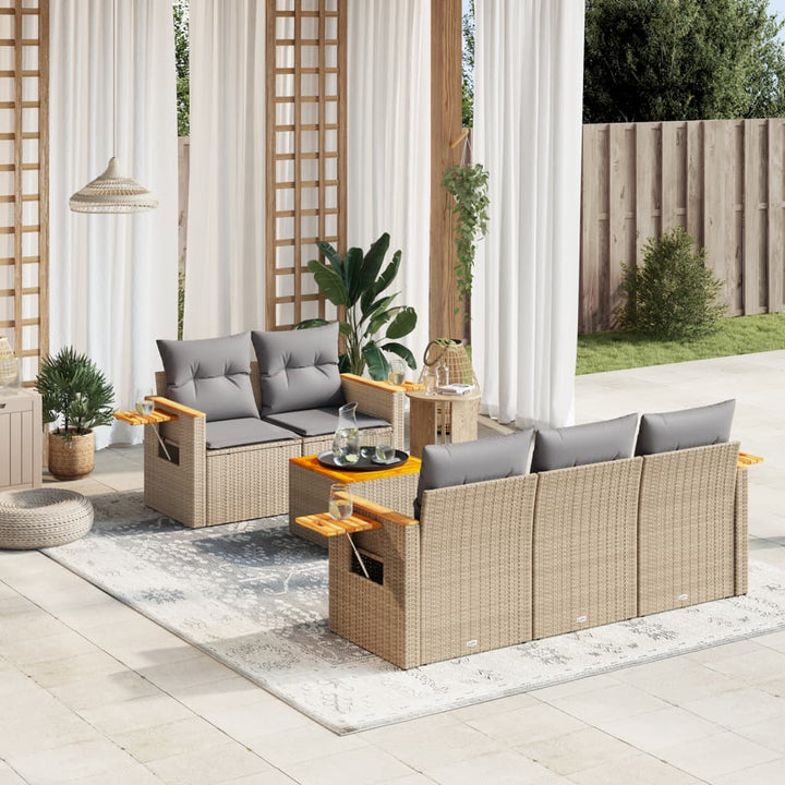 Loungegrupp Med Dynor 6 Delar Konstrotting