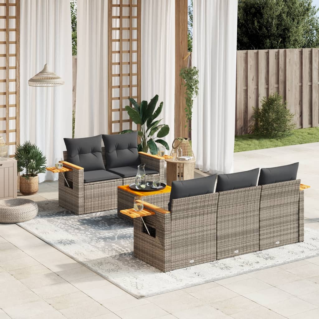 Loungegrupp Med Dynor 6 Delar Konstrotting