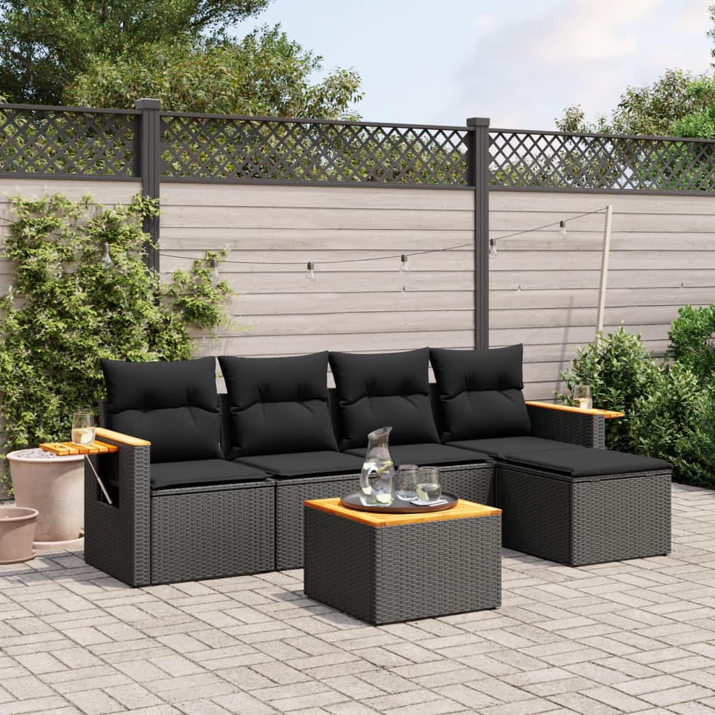 Loungegrupp Med Dynor 6 Delar Konstrotting