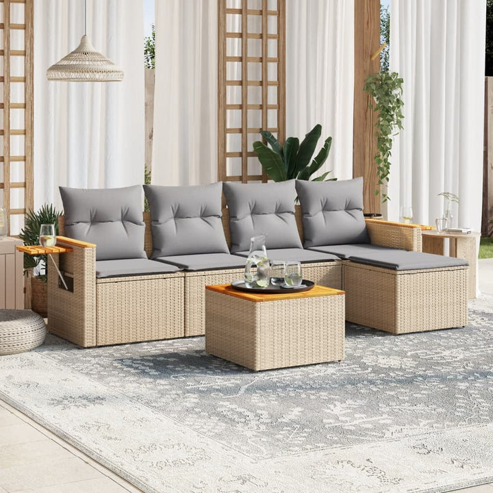 Loungegrupp Med Dynor 6 Delar Konstrotting