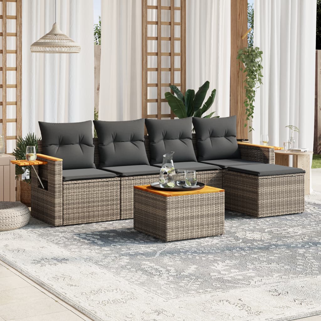 Loungegrupp Med Dynor 6 Delar Konstrotting