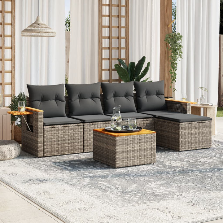 Loungegrupp Med Dynor 6 Delar Konstrotting