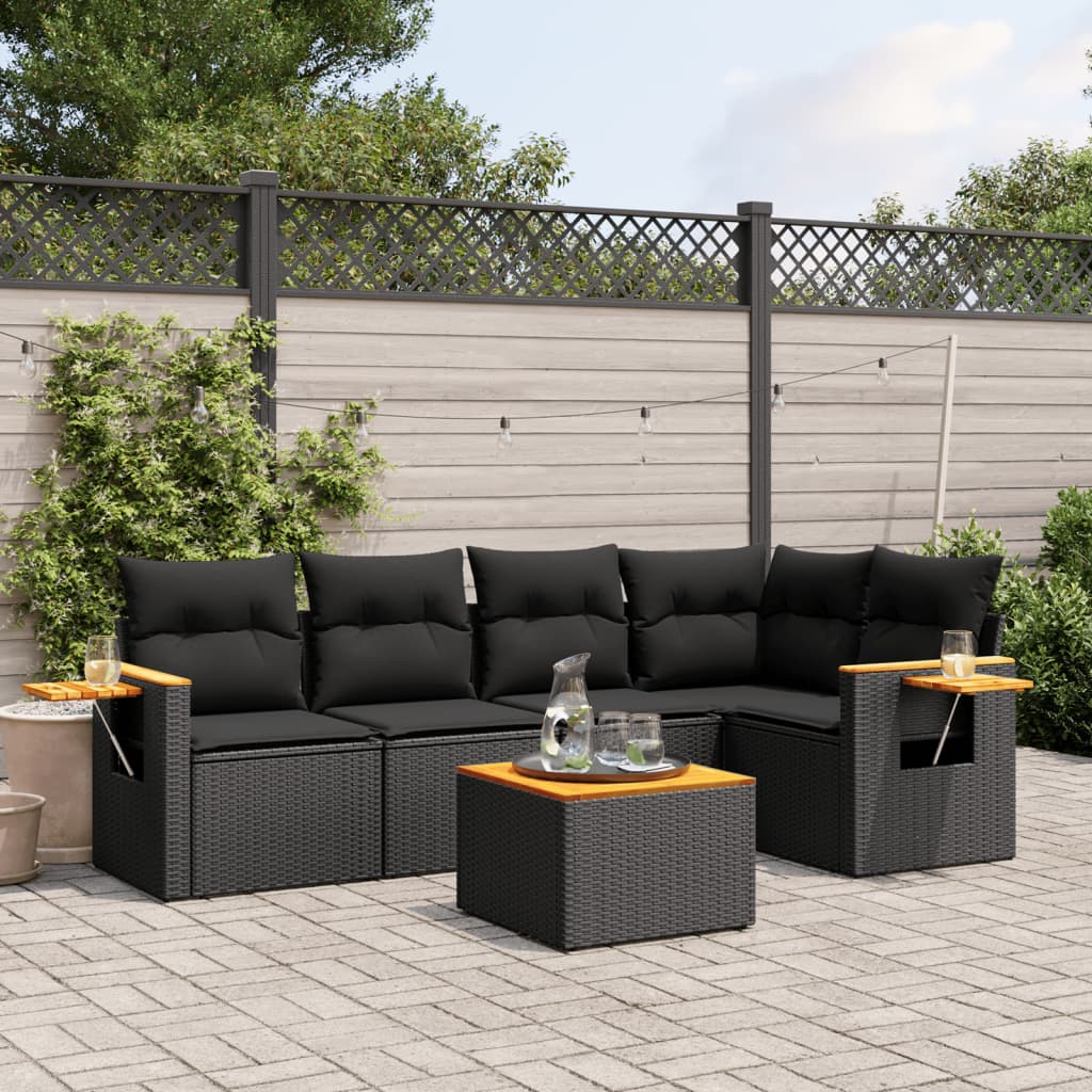 Soffgrupp För Trädgården Med Dynor 5 Delar Beige Konstrotting